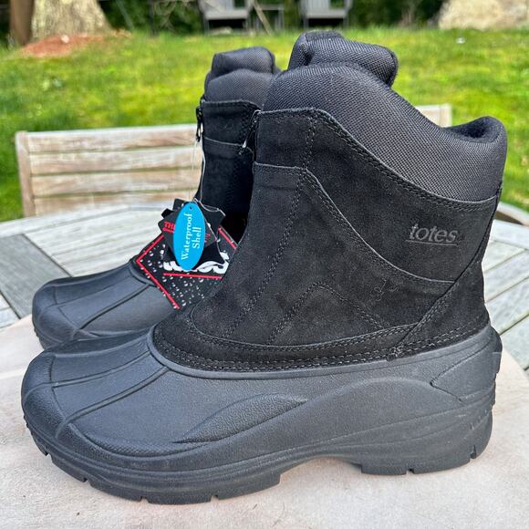 totes Men's Black Waterproof Boots - Picture 13 of 15